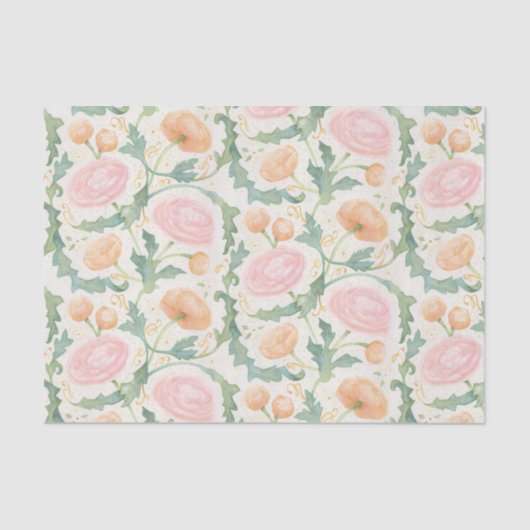 Papier Mousseline Papier Tissu Ranunculus Radieux (Recto)