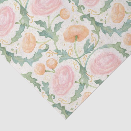 Papier Mousseline Papier Tissu Ranunculus Radieux (Détail)