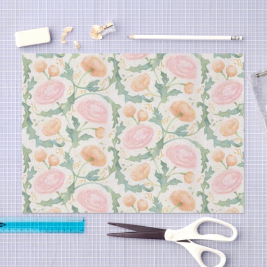 Papier Mousseline Papier Tissu Ranunculus Radieux (Artisanat)
