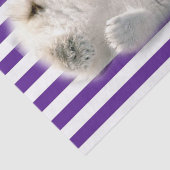 Papier Mousseline Papier Tissu Rayures violettes Ours Polaire (Détail)