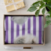 Papier Mousseline Papier Tissu Rayures violettes Ours Polaire (Cadeau)