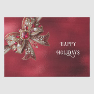 Papier Mousseline Papier Tissu Red Bow Holiday
