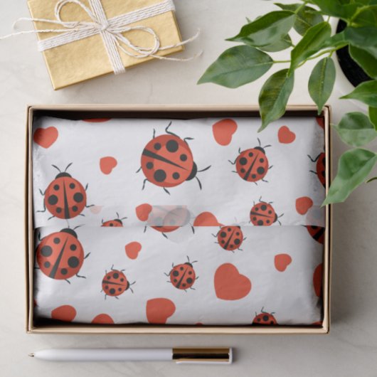 Papier Mousseline Papier Tissu Red Ladybug (Cadeau)
