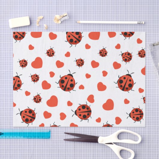 Papier Mousseline Papier Tissu Red Ladybug (Artisanat)
