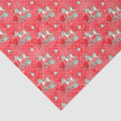 Papier Mousseline Papier Tissu Retro Christmas Rocse Horse (Détail)