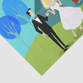 Papier Mousseline Papier Tissu Retro Mariage Couple (Détail)