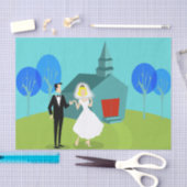 Papier Mousseline Papier Tissu Retro Mariage Couple (Artisanat)