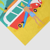 Papier Mousseline Papier Tissu Retro Surfer Couple (Détail)