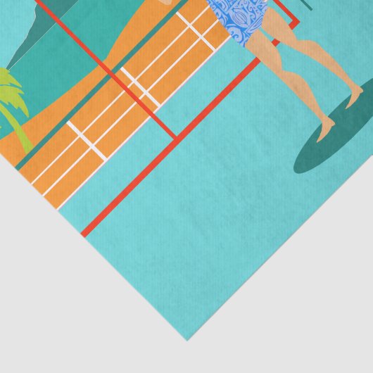 Papier Mousseline Papier Tissu Retro Surfer Dud (Détail)