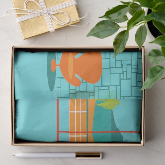 Papier Mousseline Papier Tissu Retro Surfer Dud (Cadeau)