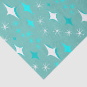 Papier Mousseline Papier Tissu Retro Turquoise et White Star Motif (Détail)