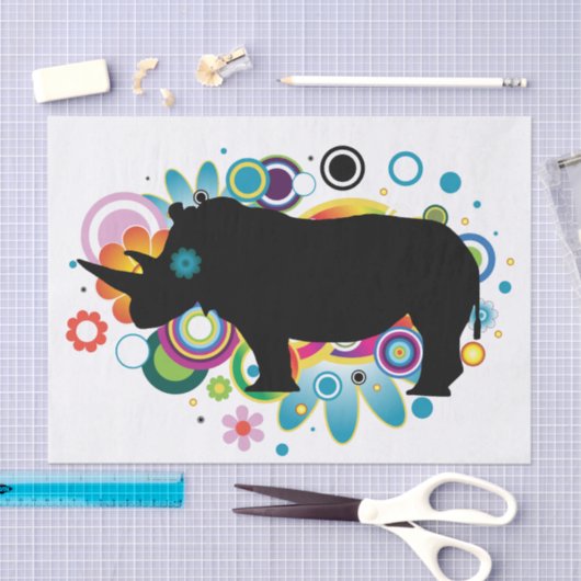 Papier Mousseline Papier Tissu Rhino Abstrait (Artisanat)