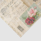 Papier Mousseline Papier Tissu Romantique Distressed Rose & Ephemera (Détail)