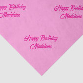 Papier Mousseline Papier Tissu Rose avec votre propre texte (Détail)