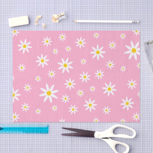 Papier Mousseline Papier Tissu Rose Daisy (Artisanat)