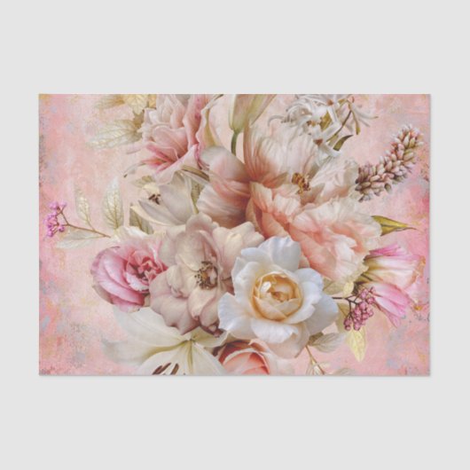 Papier Mousseline Papier Tissu rose Garden Party (Recto)