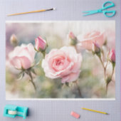 Papier Mousseline Papier Tissu Rose Rose Bud (Artisanat)