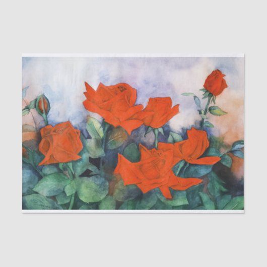 Papier Mousseline Papier Tissu Rose Velours Rouge (Recto)