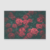 Papier Mousseline Papier Tissu Roses Rouges (Recto)