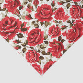 Papier Mousseline Papier Tissu Roses Rouges (Détail)