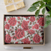 Papier Mousseline Papier Tissu Roses Rouges (Cadeau)