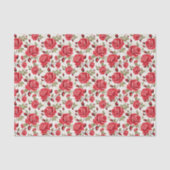 Papier Mousseline Papier Tissu Roses Rouges (Recto)