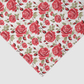 Papier Mousseline Papier Tissu Roses Rouges (Détail)