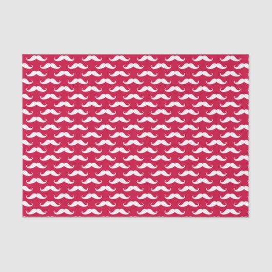Papier Mousseline Papier Tissu Rouge Mustache Valentine (Recto)