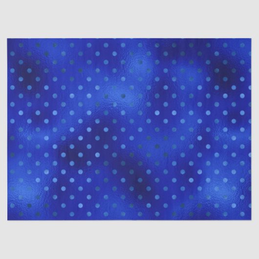 Papier Mousseline Papier Tissu Royal Blue Foil Polka Dot Hanoukka (Recto)