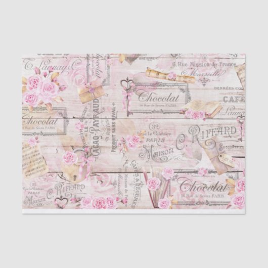 Papier Mousseline Papier Tissu Rustique Valentine (Recto)