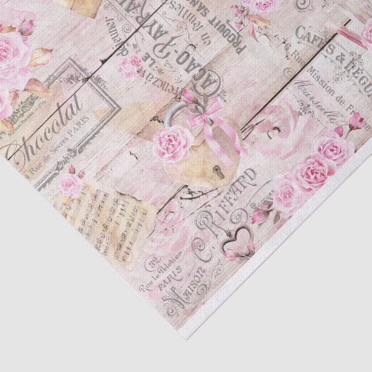 Papier Mousseline Papier Tissu Rustique Valentine (Détail)