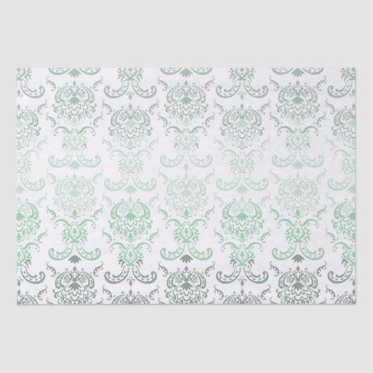 Papier Mousseline Papier Tissu Sage Ombre Damask (Recto)