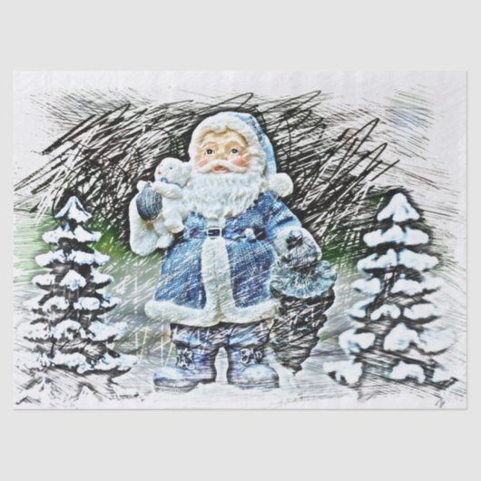 Papier Mousseline papier tissu santa claus (Recto)