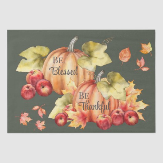 Papier Mousseline Papier Tissu Set 2 Green Thankful; Blessé (Recto)