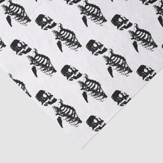 Papier Mousseline Papier Tissu SKELETON NOIR (Détail)