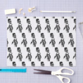 Papier Mousseline Papier Tissu SKELETON NOIR (Artisanat)
