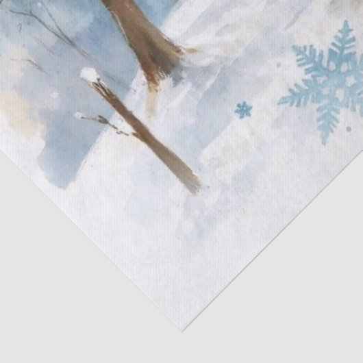 Papier Mousseline Papier Tissu Snowman Aquarelle (Détail)