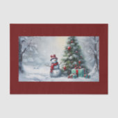 Papier Mousseline Papier Tissu Snowman Et Tree (Recto)