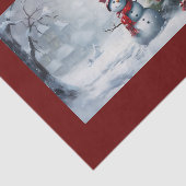 Papier Mousseline Papier Tissu Snowman Et Tree (Détail)