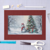 Papier Mousseline Papier Tissu Snowman Et Tree (Artisanat)