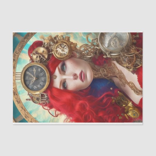 Papier Mousseline Papier Tissu Steampunk Moderne (Recto)