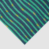 Papier Mousseline Papier Tissu STRIPÉ VERT ET BLEU (Détail)