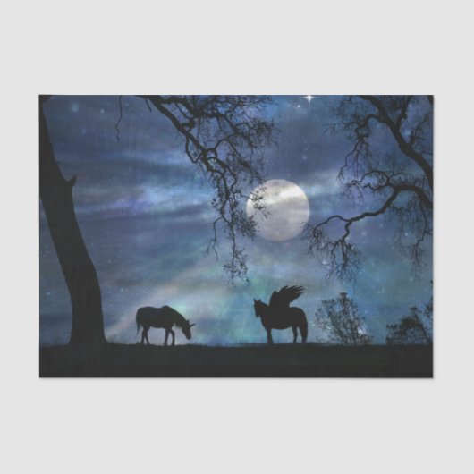 Papier Mousseline Papier Tissu Super Pretty Unicorn et Pegasus (Recto)