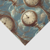 Papier Mousseline Papier Tissu Surreal Pocket Watch Motif (Détail)