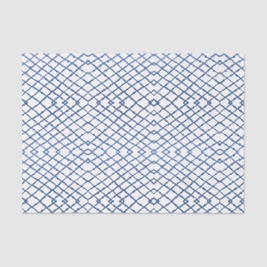 Papier Mousseline Papier Tissu Tissus Peint Chinoiserie Bleue (Recto)