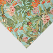 Papier Mousseline Papier Tissu Tropical Fleur Et Palm Rainforest (Détail)