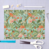 Papier Mousseline Papier Tissu Tropical Fleur Et Palm Rainforest (Artisanat)