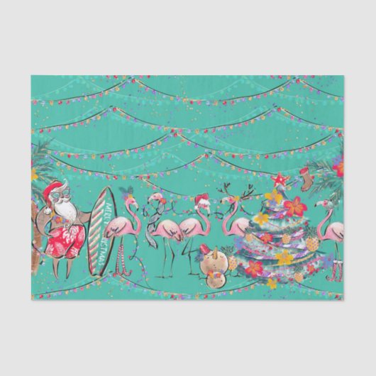Papier Mousseline Papier Tissu Tropical Holiday Christmas (Recto)