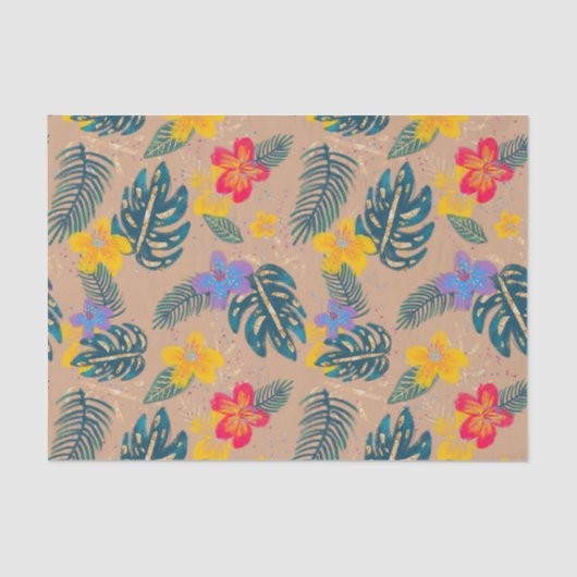 Papier Mousseline Papier Tissu Tropical Holiday Christmas (Recto)