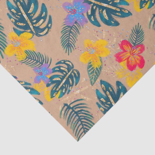 Papier Mousseline Papier Tissu Tropical Holiday Christmas (Détail)